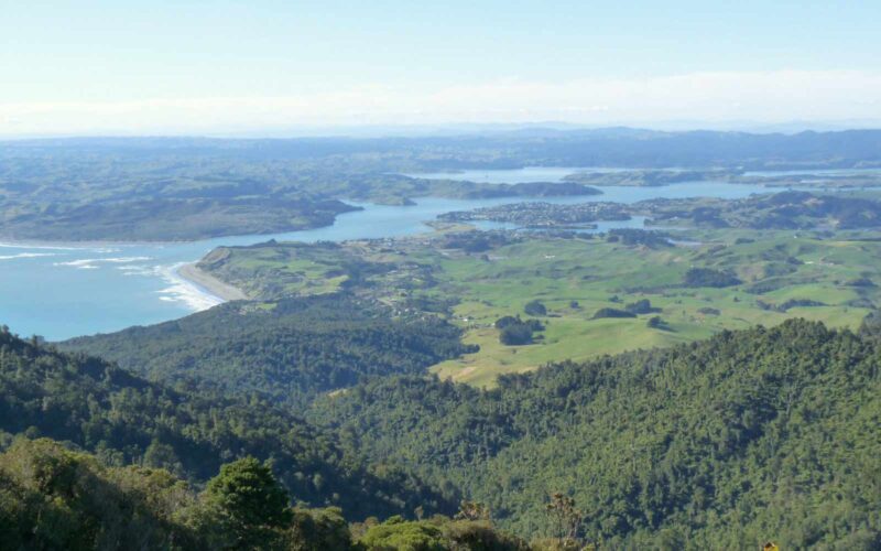 View over Raglan Harbour from Mount Karioi